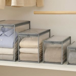 Clear Plastic Wardrobe Storage Bags with Zipper Heavy Duty Clothes Organizers for Dustproof Closet Shelf Organization Water Resistant