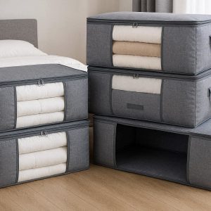 Large Underbed Storage Containers with Durable Handles Foldable Clothes Storage Bags for Closet Organization Comforters Blankets Bedroom Essential